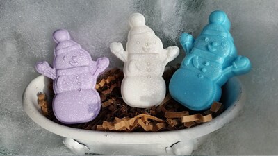 Snowman Soap - Snowman, Guest Soap, Holiday Soap, Gift Ideas, Winter, Snow, Teacher gifts, Stocking Stuffers, Snowmen, Cute Soaps - image5